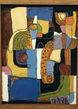 Unfinished Childhood<br> 2014- Sewing-Acrylic Color & Collage- 100*80 cm